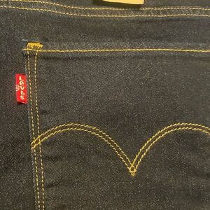 Levi's Indigo Shaping Skinny Jeans with Yellow Stitching
